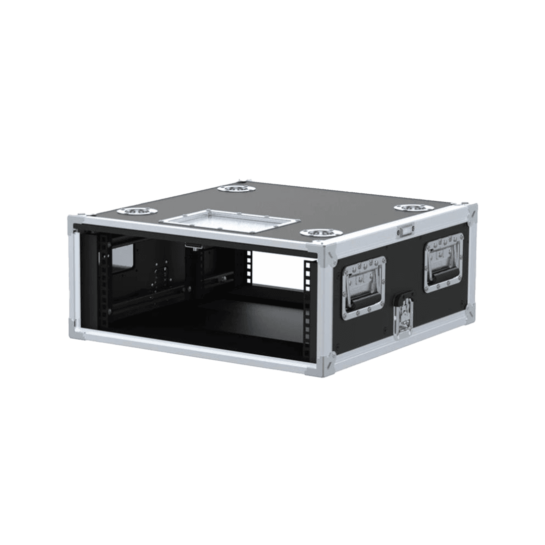 Silvabacc Stackable Case 4U — 19-inch rack flightcase, studio render