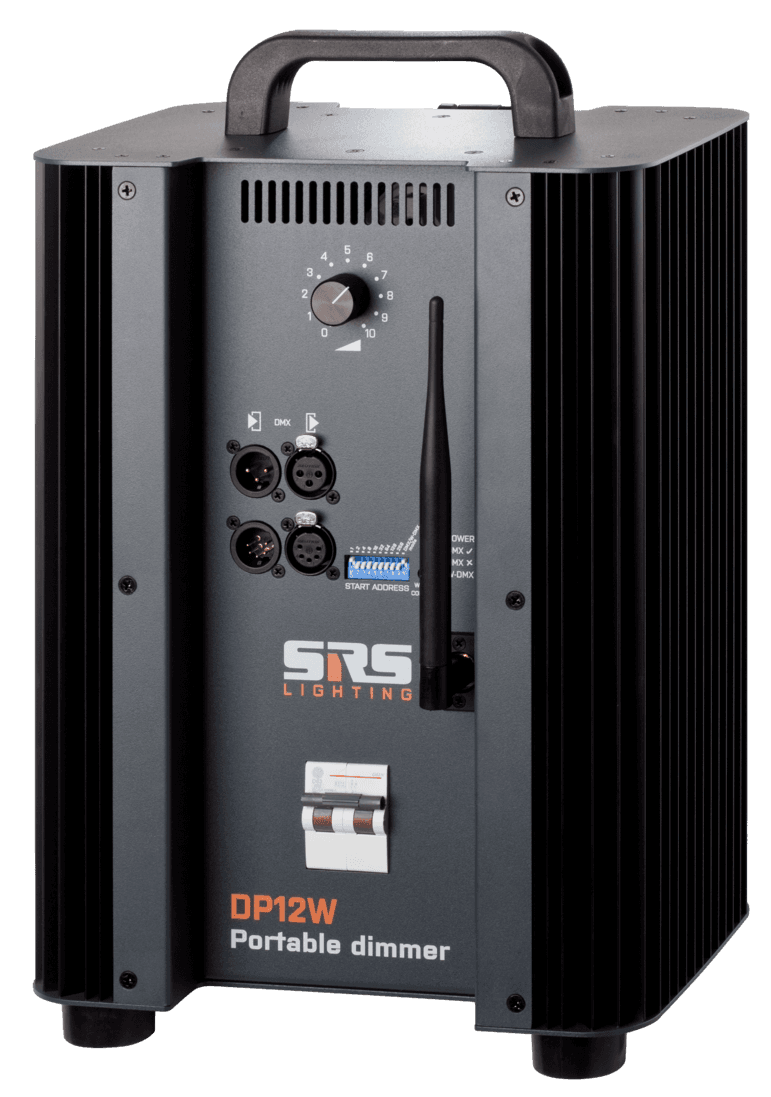 SRS DP12 12 kW portable dimmer pack, front view