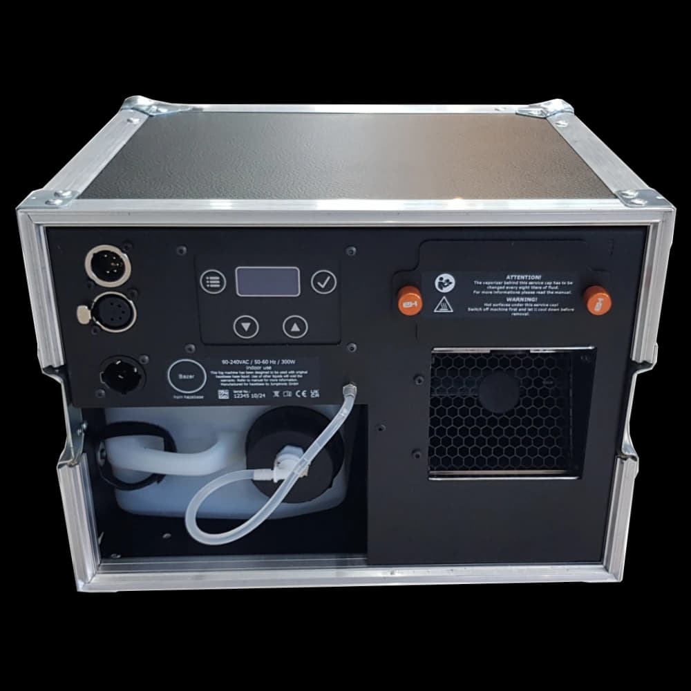 hazebase Bazer energy-efficient hazer in its flightcase