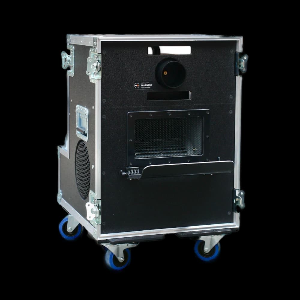 Hazebase Base Touring² single Highpower² fog engine in an Amptown flightcase