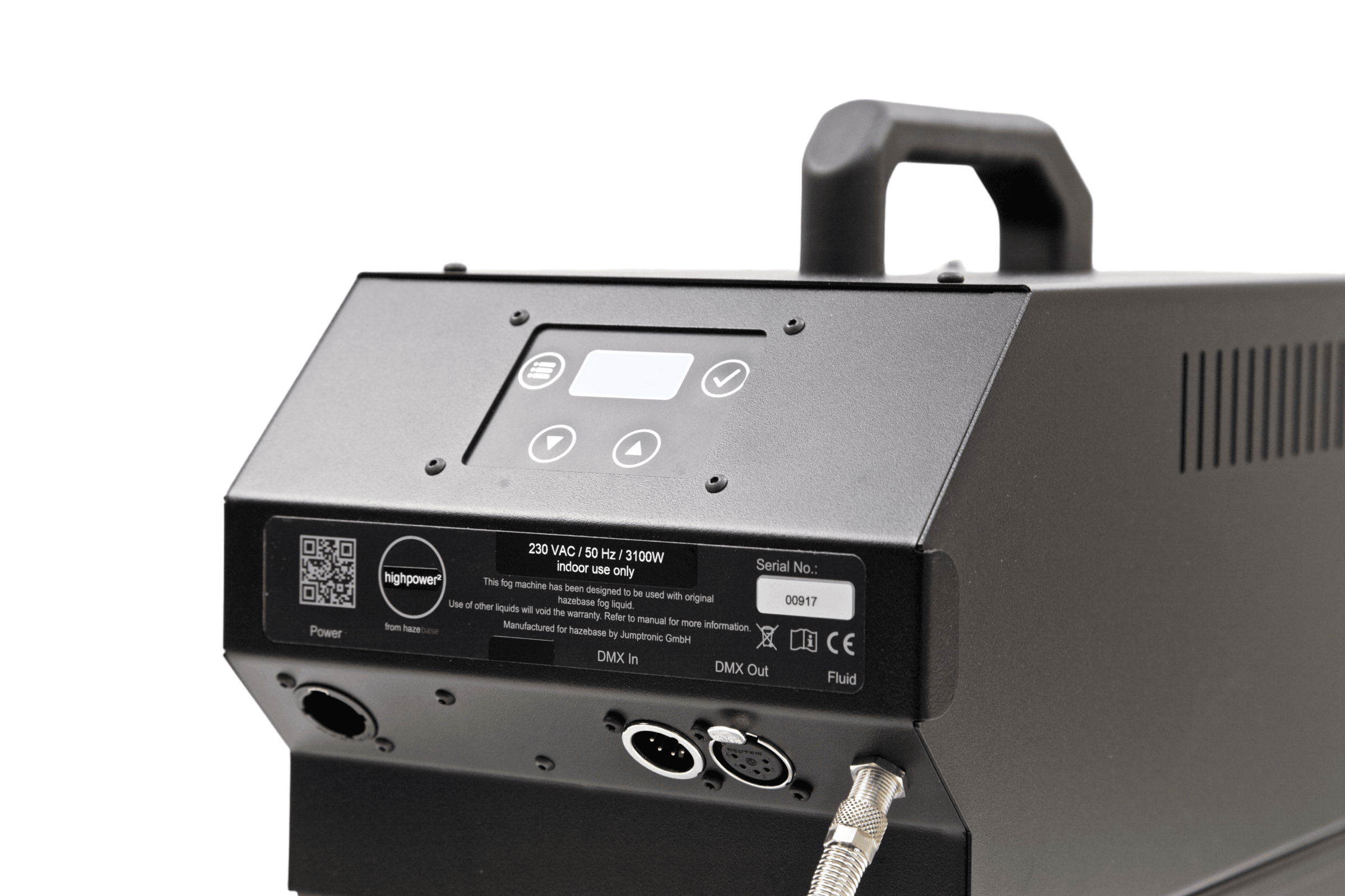 hazebase highpower² — detail of the interchangeable fog nozzle