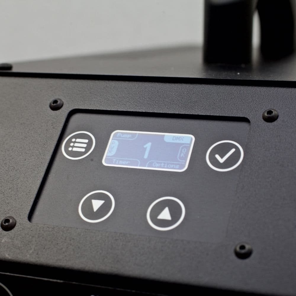 Close-up of the 1.3″ OLED display on the hazebase highpower²