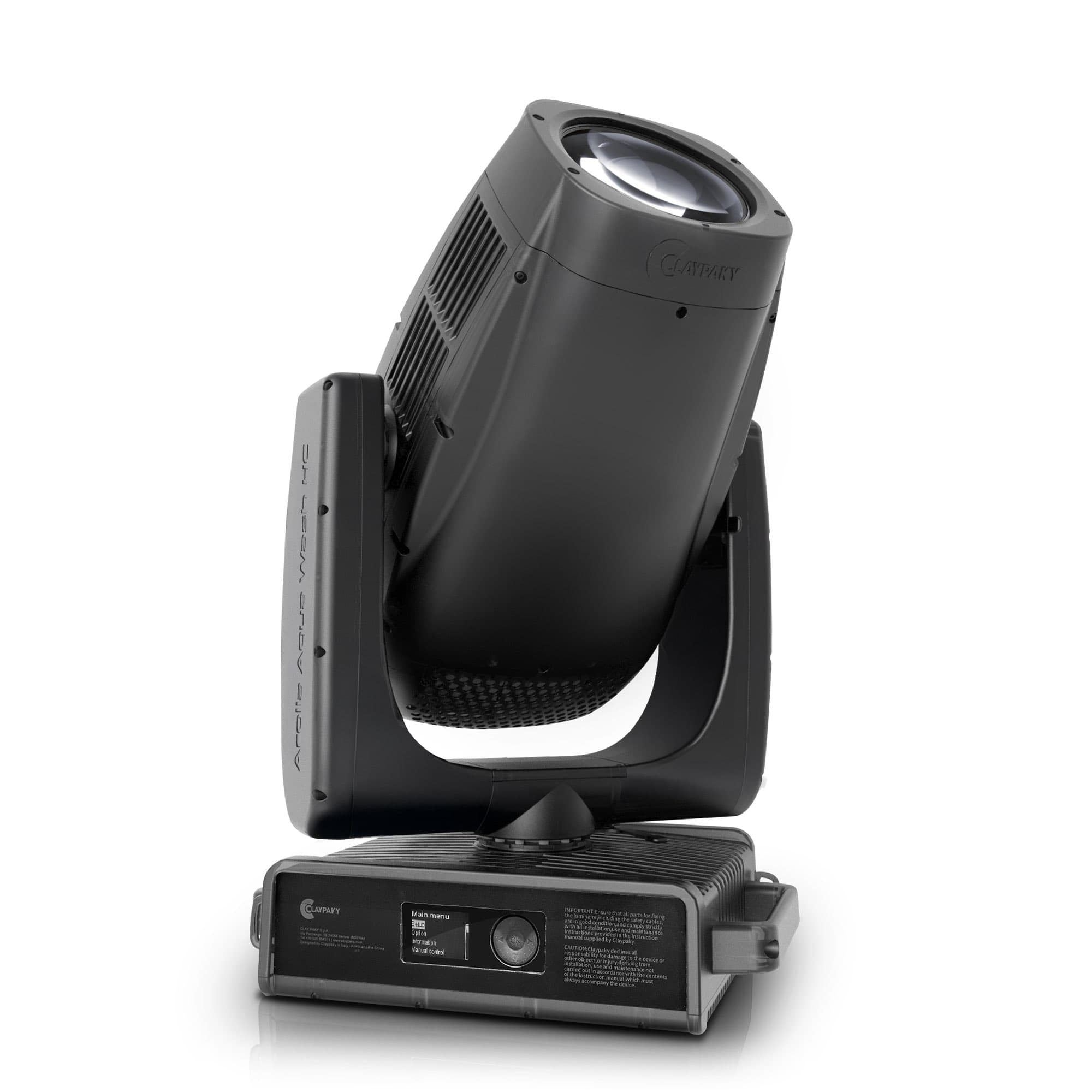 Claypaky Arolla Aqua Wash HC IP66 LED wash — three-quarter studio view