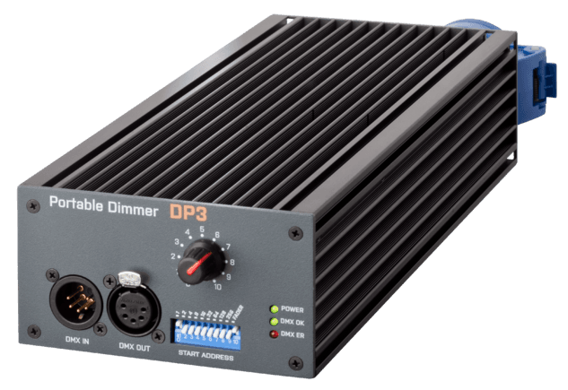SRS DP3 portable digital dimmer pack, front view