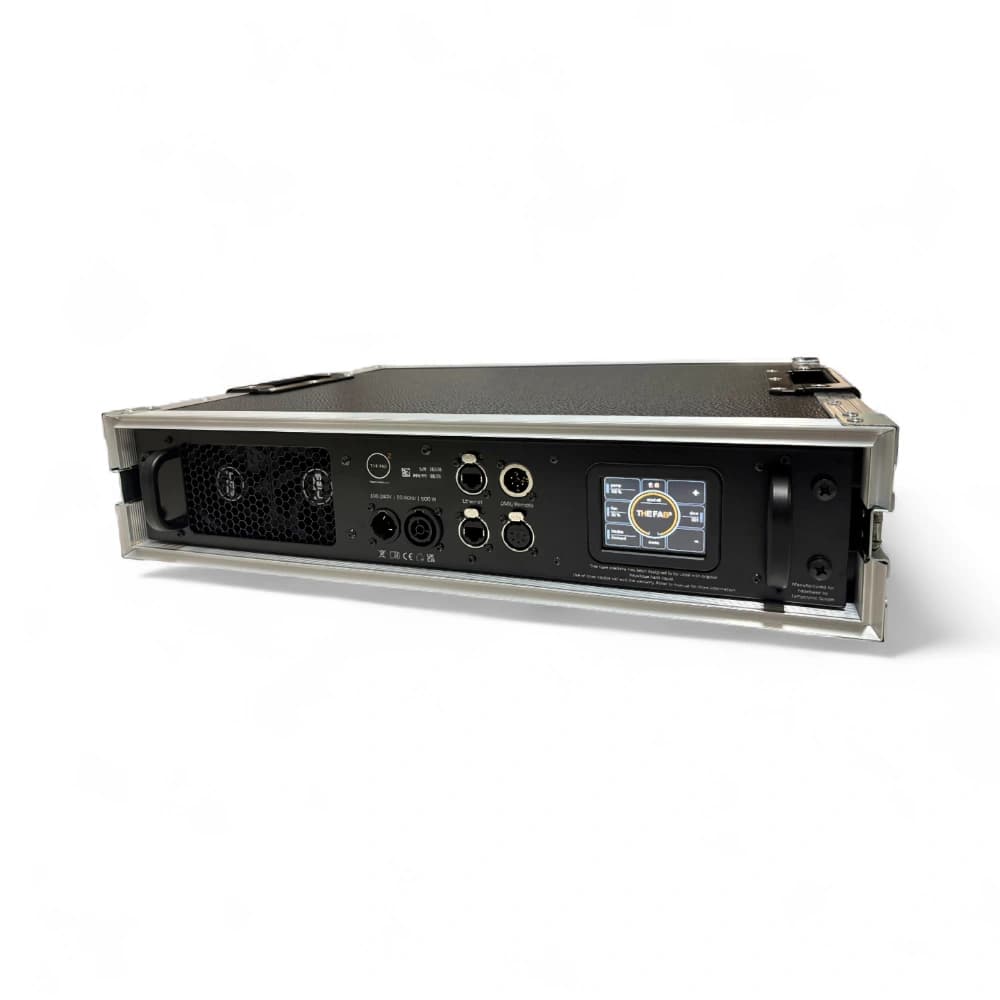 hazebase THE FAB² 19″ rack hazer — front of the flightcased unit