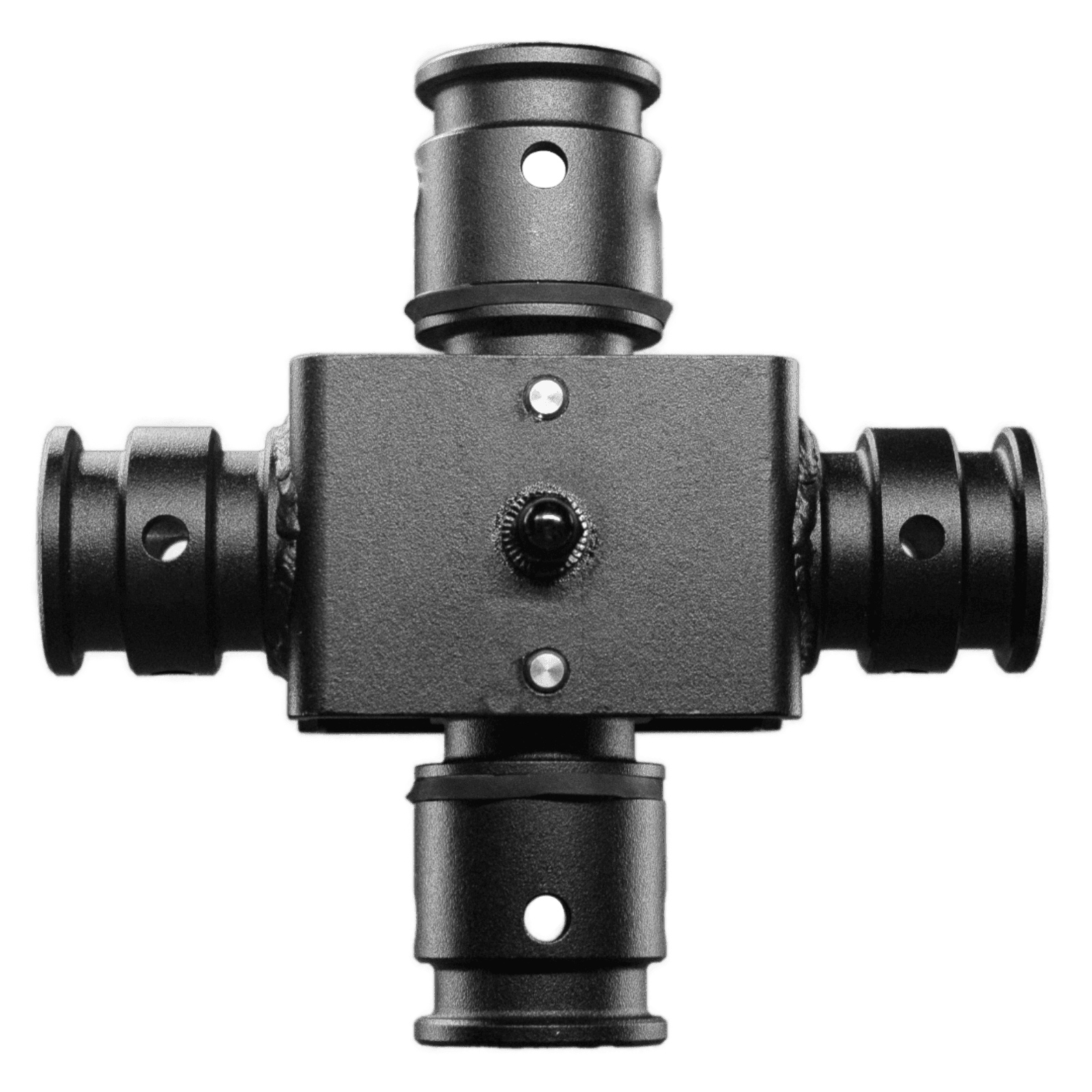 Portman E-CONN 4-way connector — front render on transparent background