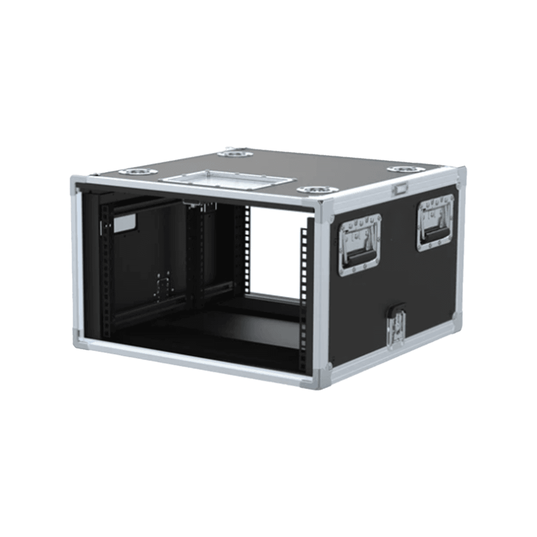 Silvabacc Stackable Case 6U — 19-inch rack flightcase, studio render