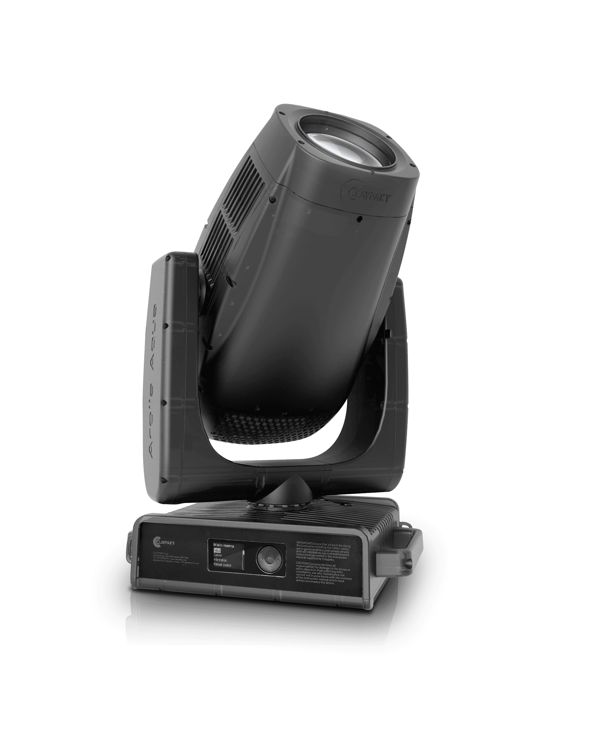 Claypaky Arolla Aqua IP66 LED profile moving head — three-quarter studio view
