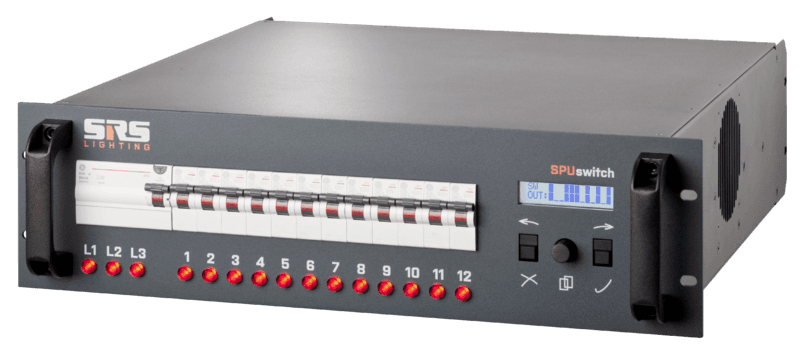 SRS SPU12 DMX switch pack, front view