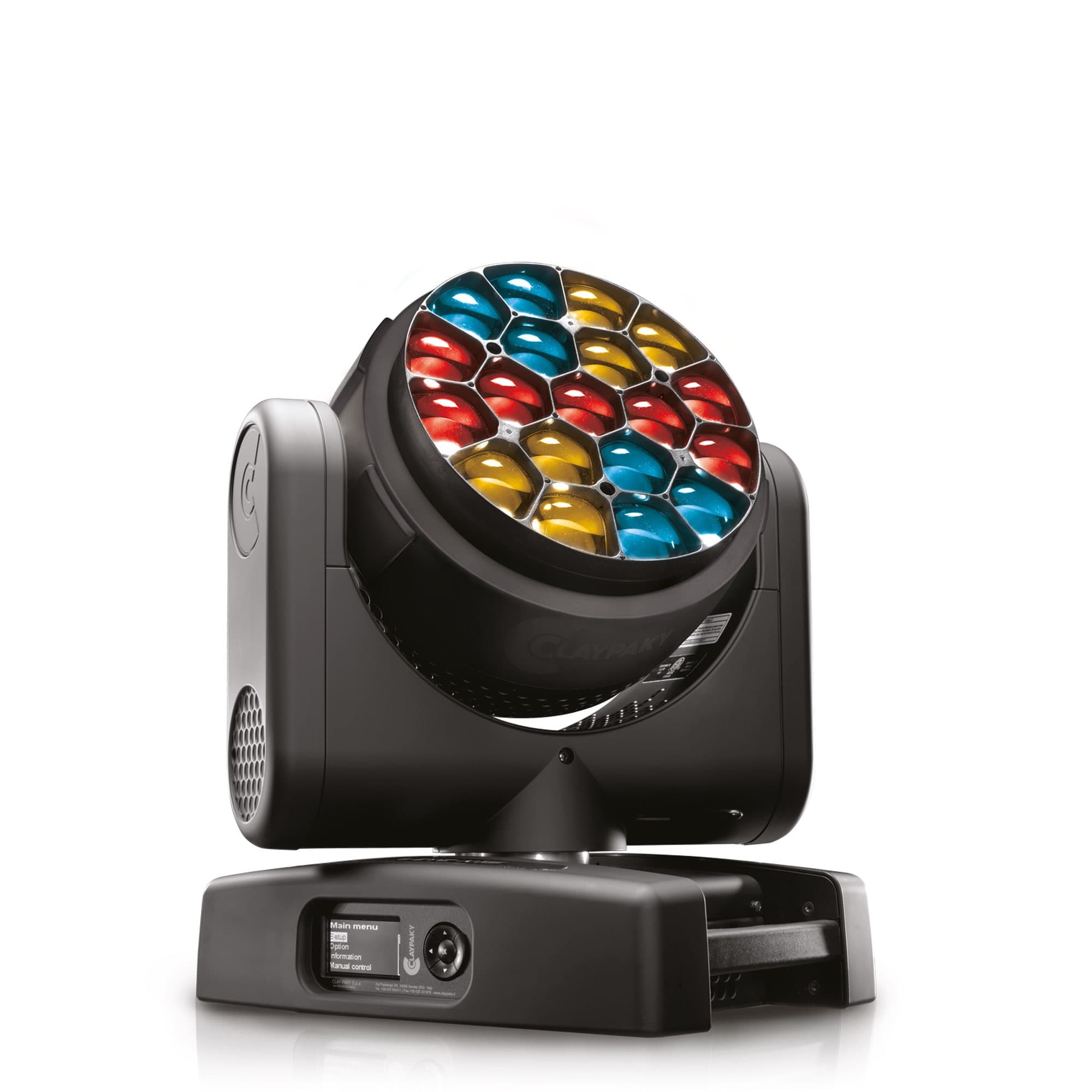 Claypaky HY B-EYE K15 LED wash / beam moving head — three-quarter studio view