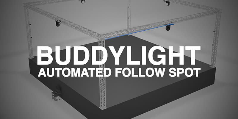 Claypaky Buddylight — automated follow-spot in use highlight
