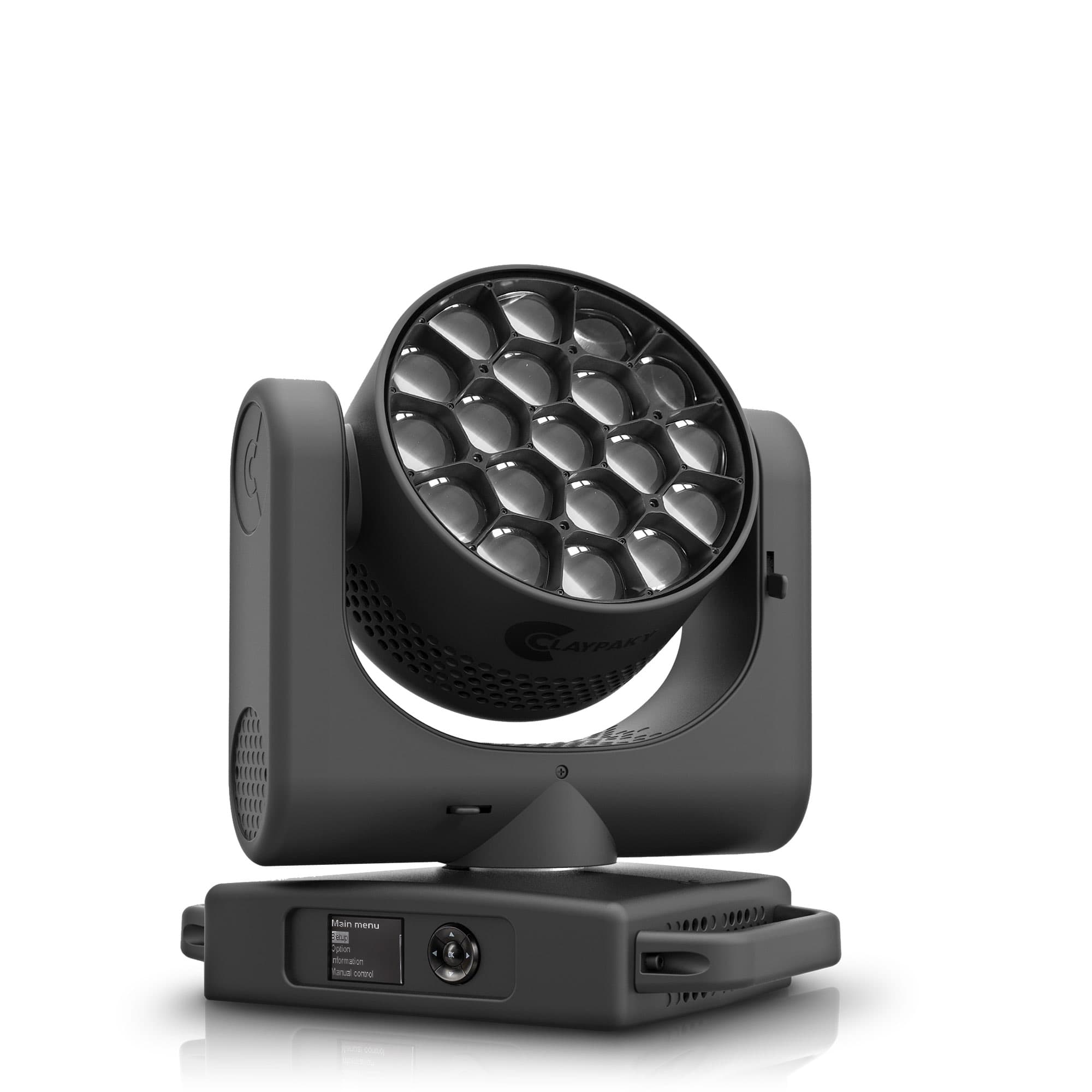 Claypaky Midi-B compact LED wash beam moving head — three-quarter studio view