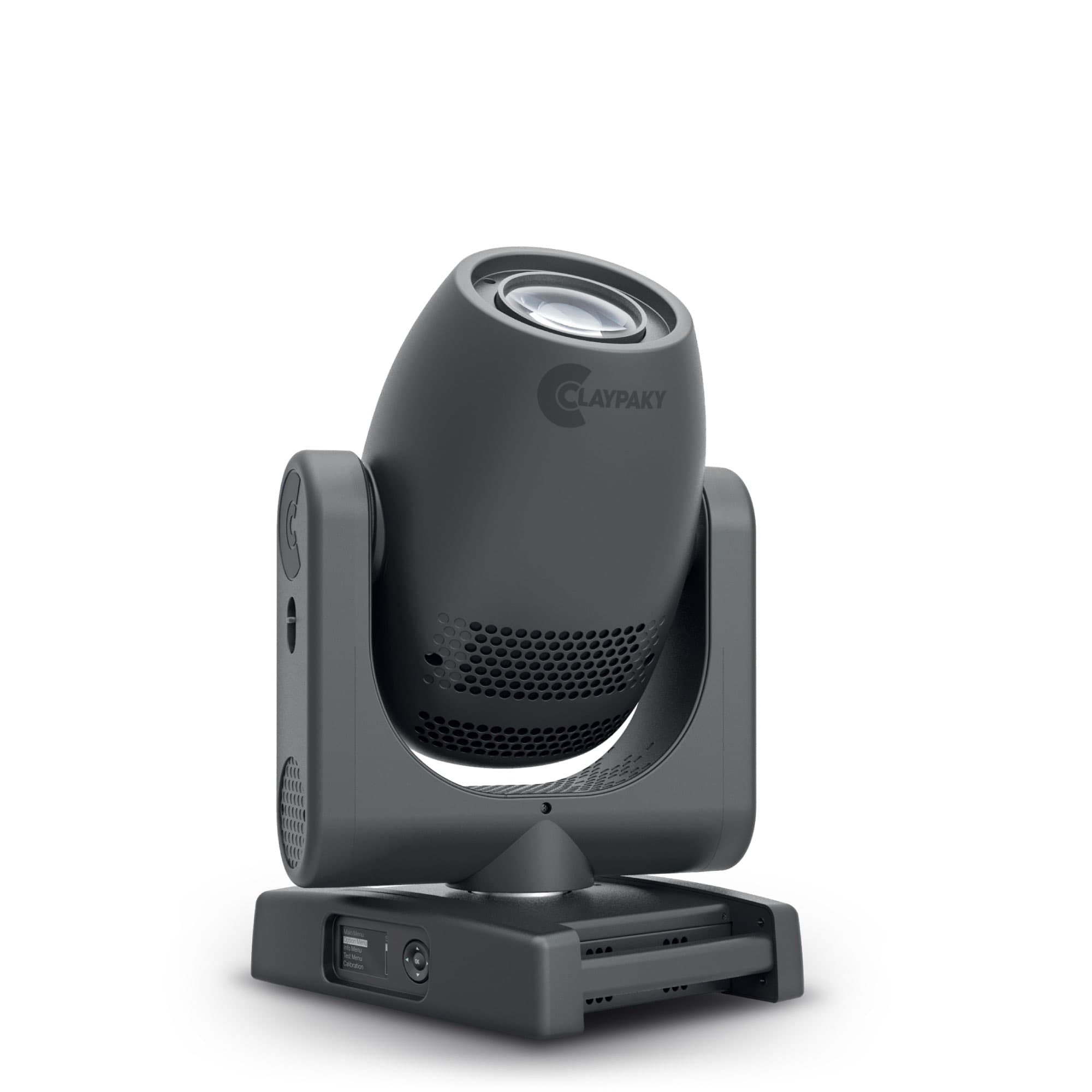 Claypaky Axcor Spot 300 LED spot moving head — three-quarter studio view