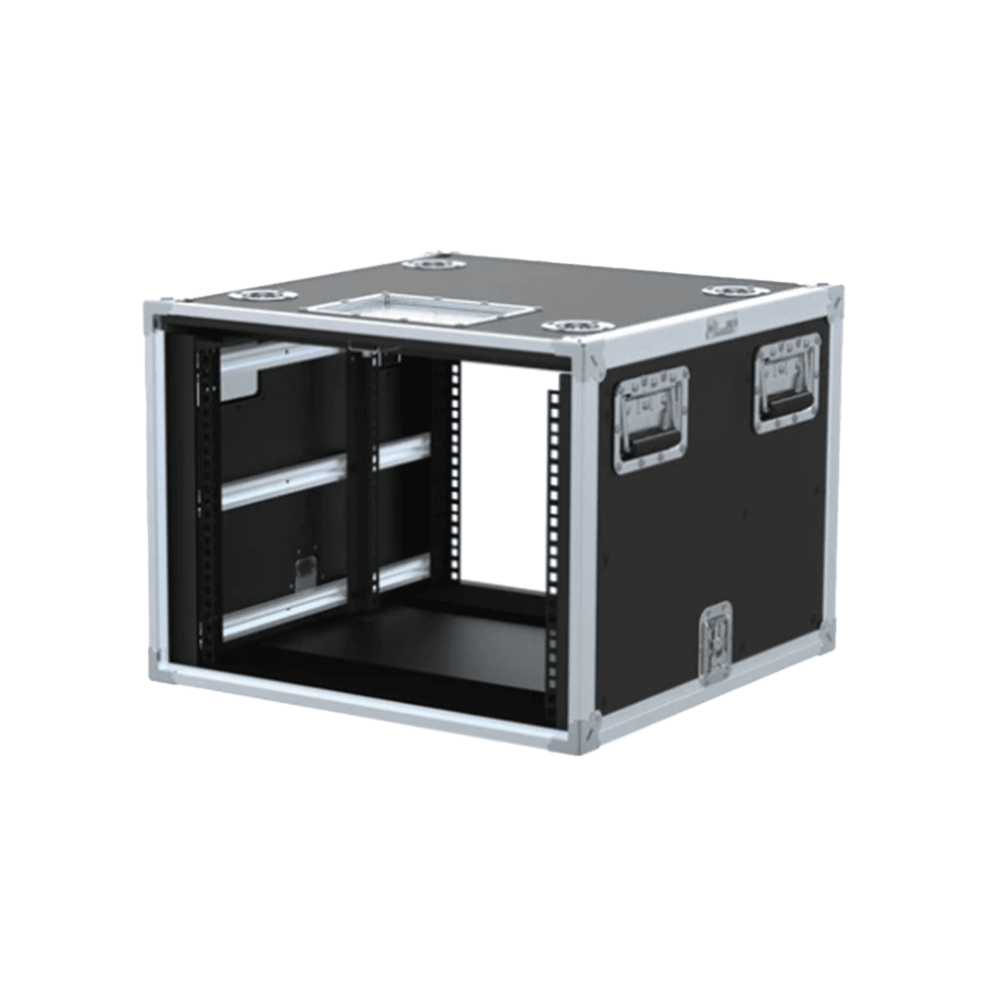 Silvabacc Stackable Case 8U — 19-inch rack flightcase, studio render