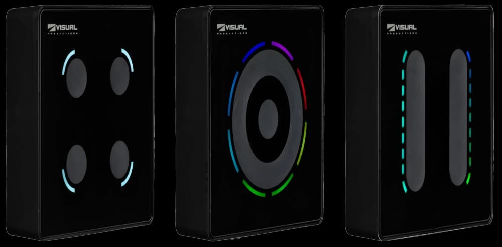 Visual Productions NetPanel range — B4, E1 and F2 capacitive touch panels