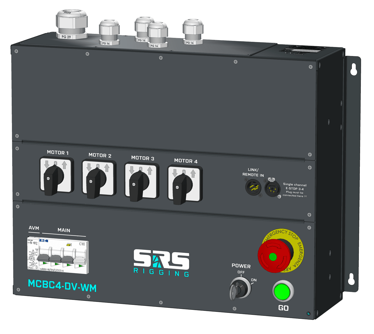 SRS MCBC-WM wall-mount motor controller, front view